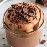 A bowl of creamy protein pudding topped with berries and nuts