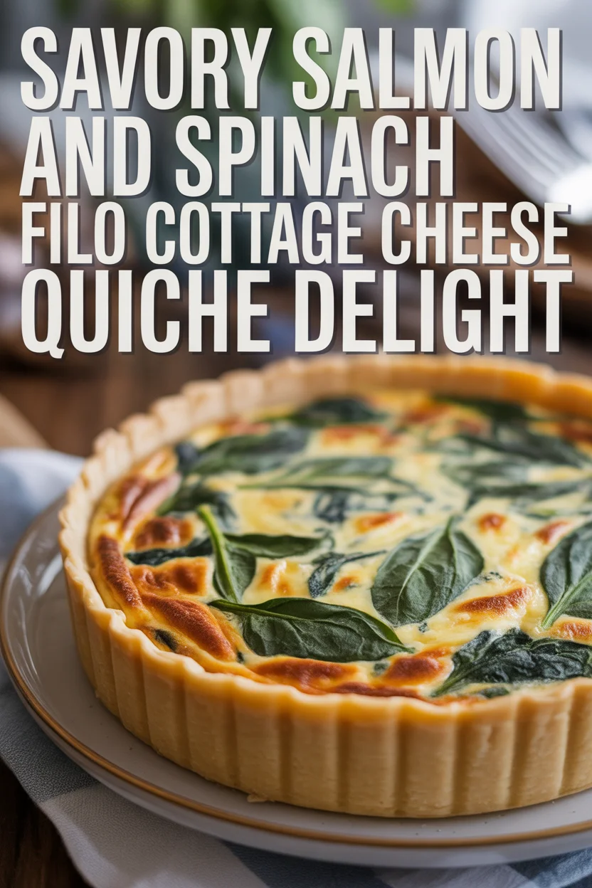Savory Salmon and Spinach Filo Cottage Cheese Quiche Delight