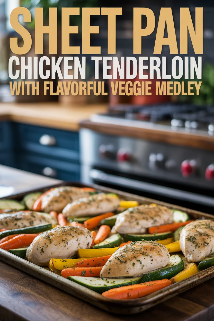 Sheet Pan Chicken Tenderloin with Flavorful Veggie Medley