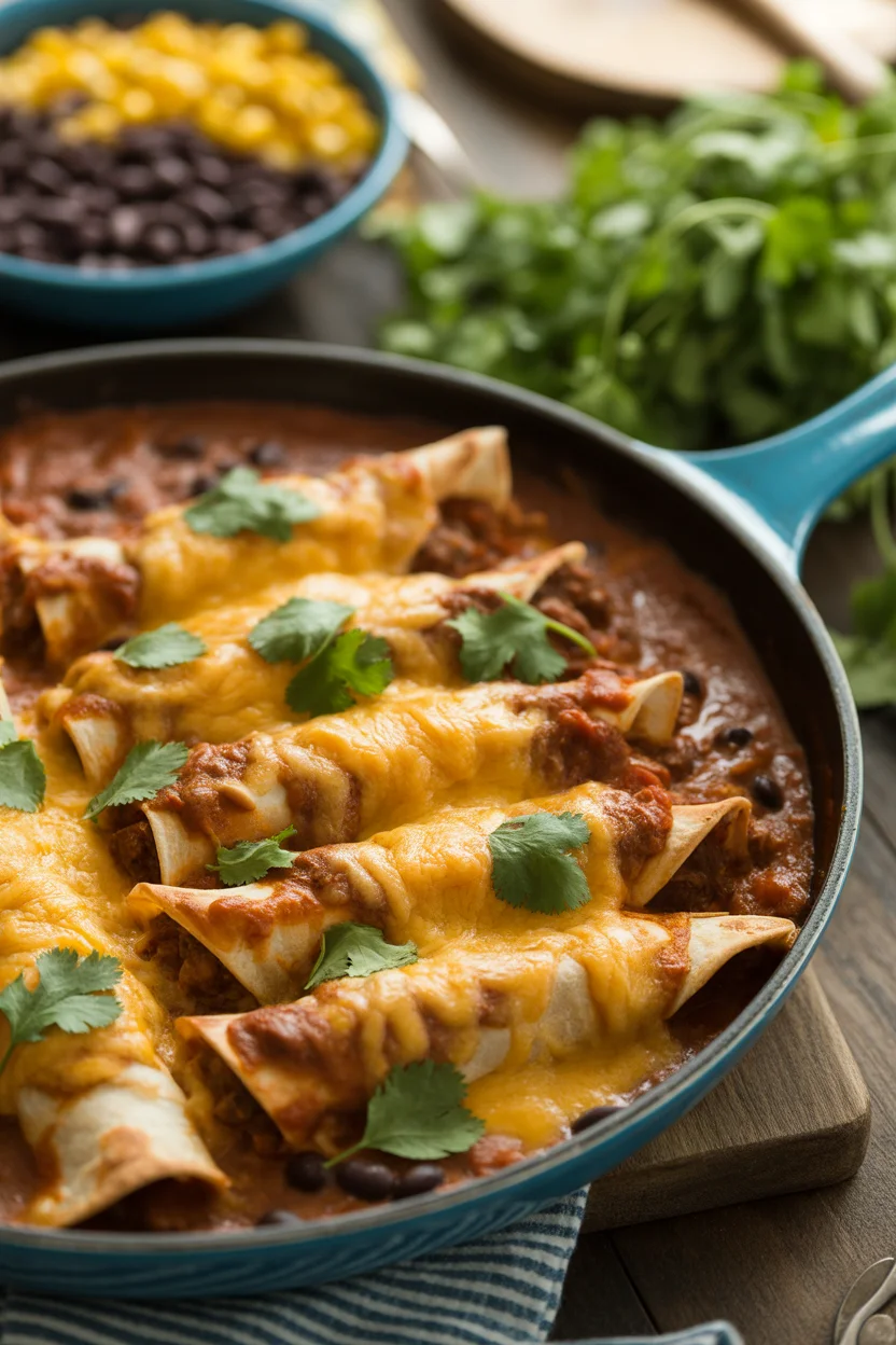 Savory Beef Skillet Enchiladas - Quick Weeknight Delight