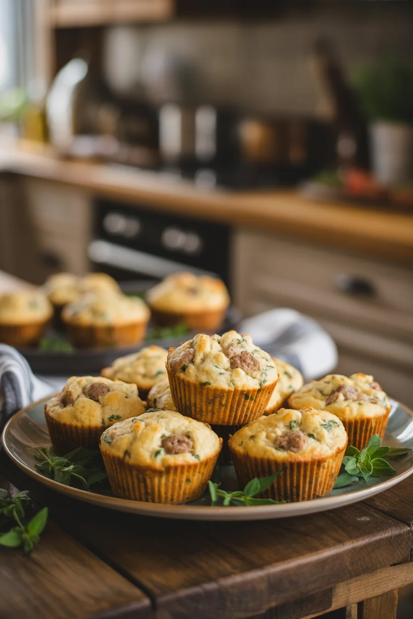 Savory High Protein Cottage Cheese Turkey Sausage Muffins