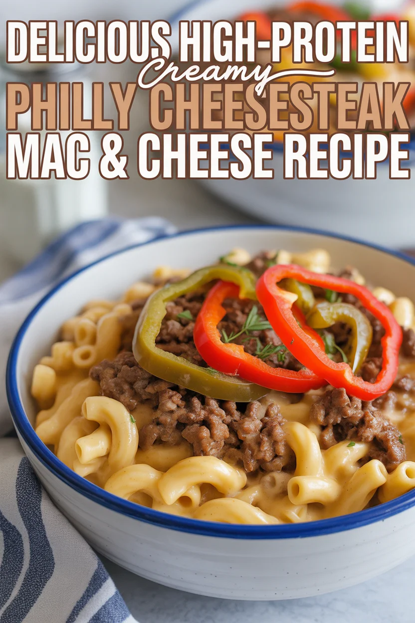 High-Protein Creamy Philly Cheesesteak Mac & Cheese
