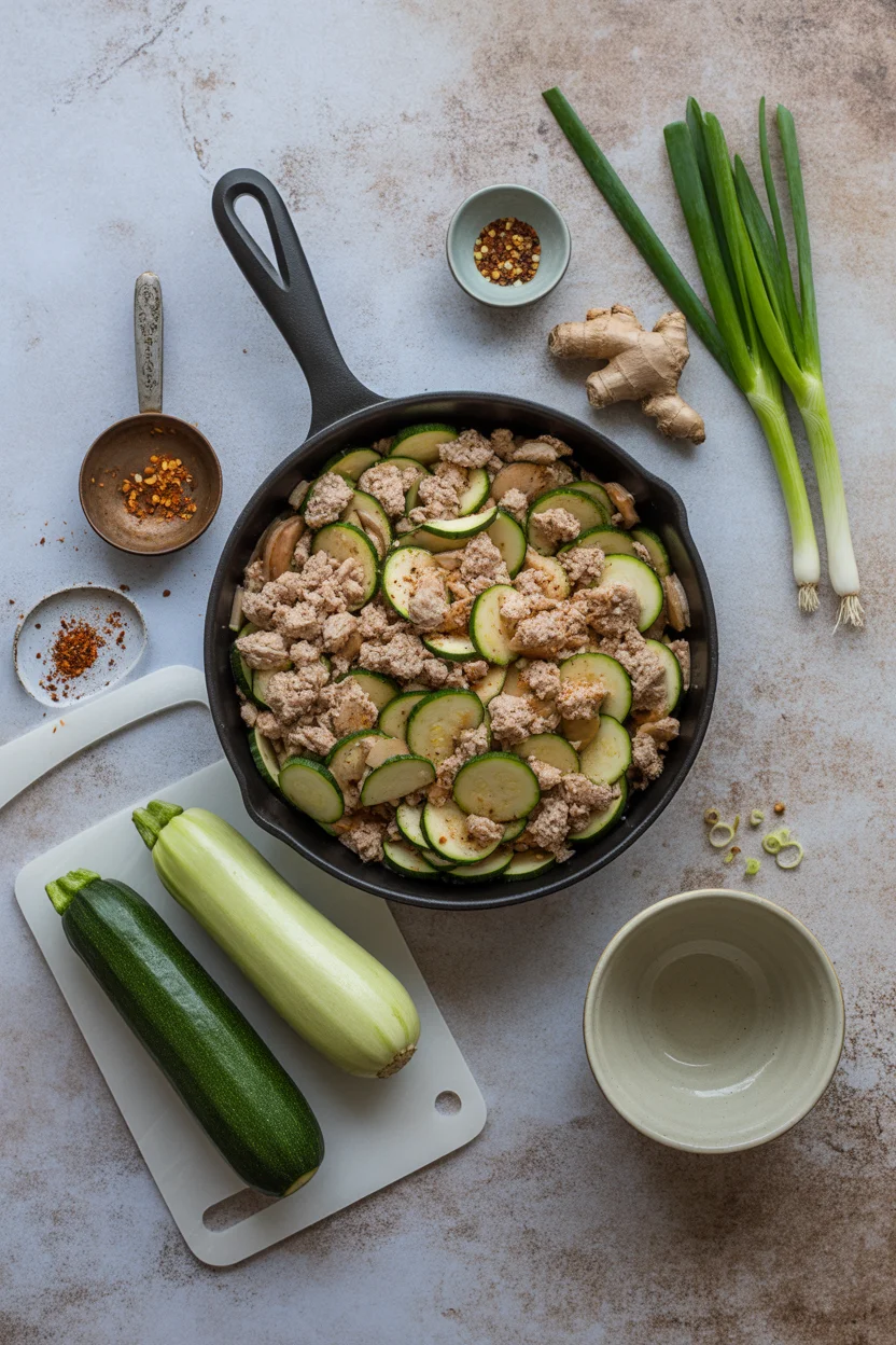und Turkey and Zucchini Skillet