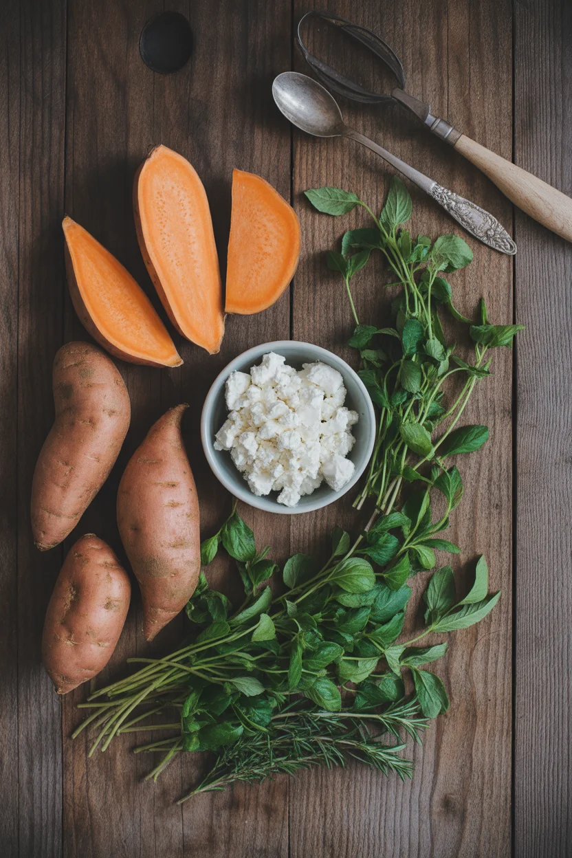Roasted Sweet Potato Rounds with Honey & Feta