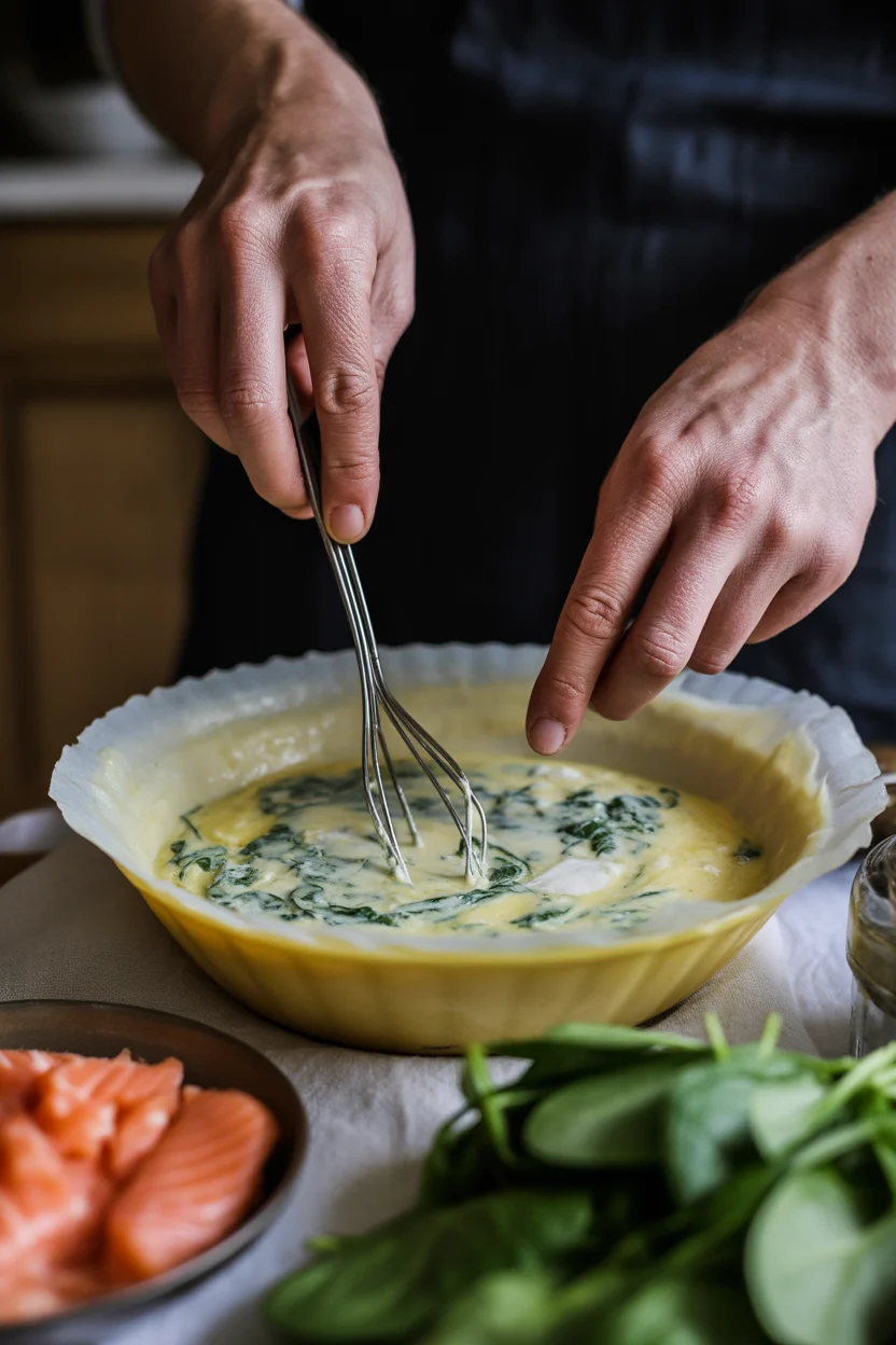 Smoked Salmon and Spinach Quiche