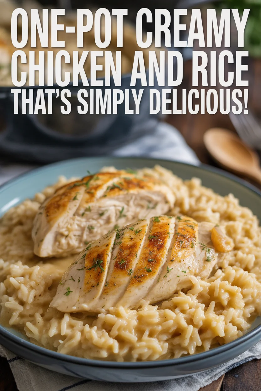 One-Pot Creamy Garlic Chicken and Rice That&rsquo;s Simply Delicious!