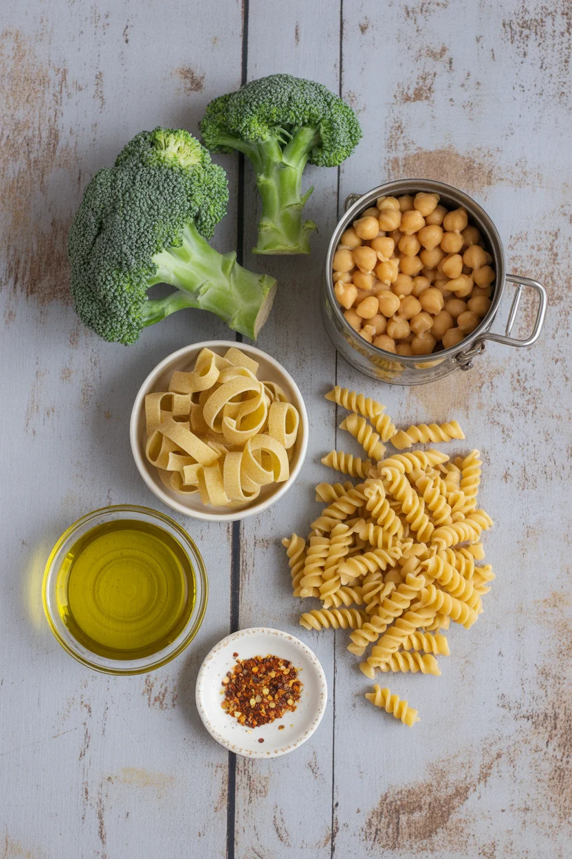 Savory Broccoli Chickpea Pasta with Garlic Olive Oil Magic