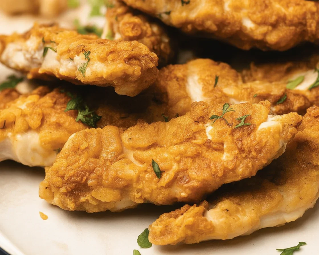 Crispy Baked Parmesan Chicken with golden crust and fresh salad