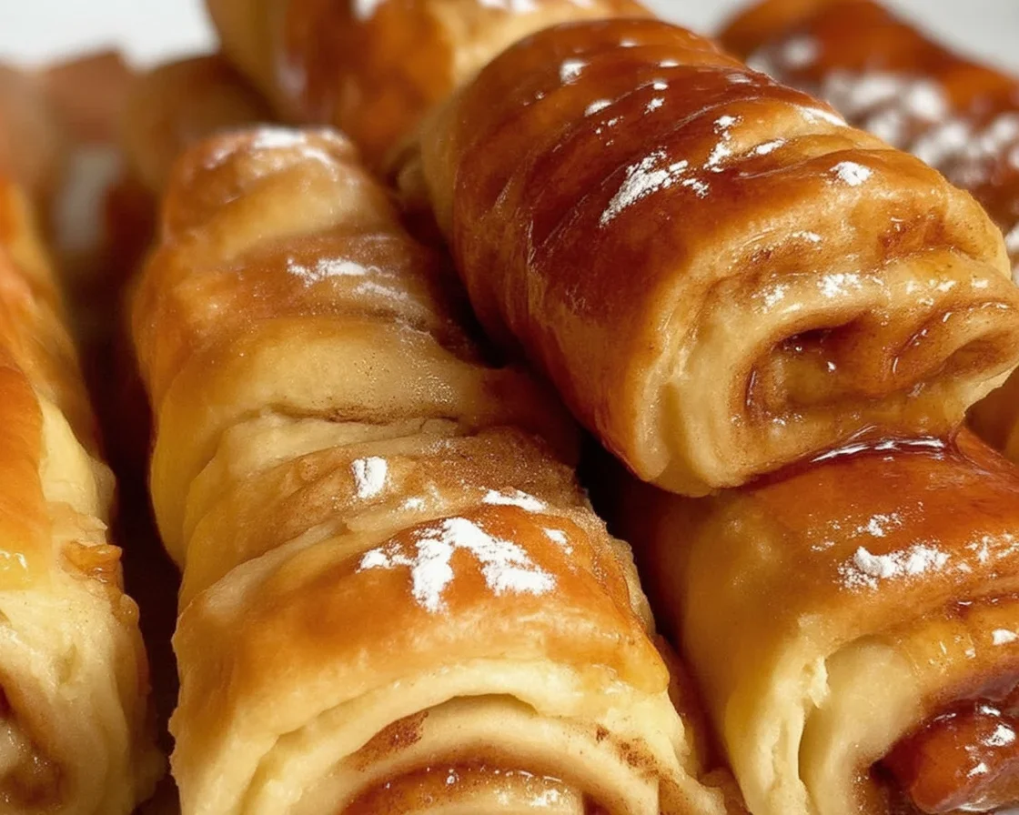 Delicious Cinnamon Roll French Toast Roll-Ups served with a sweet dipping sauce.