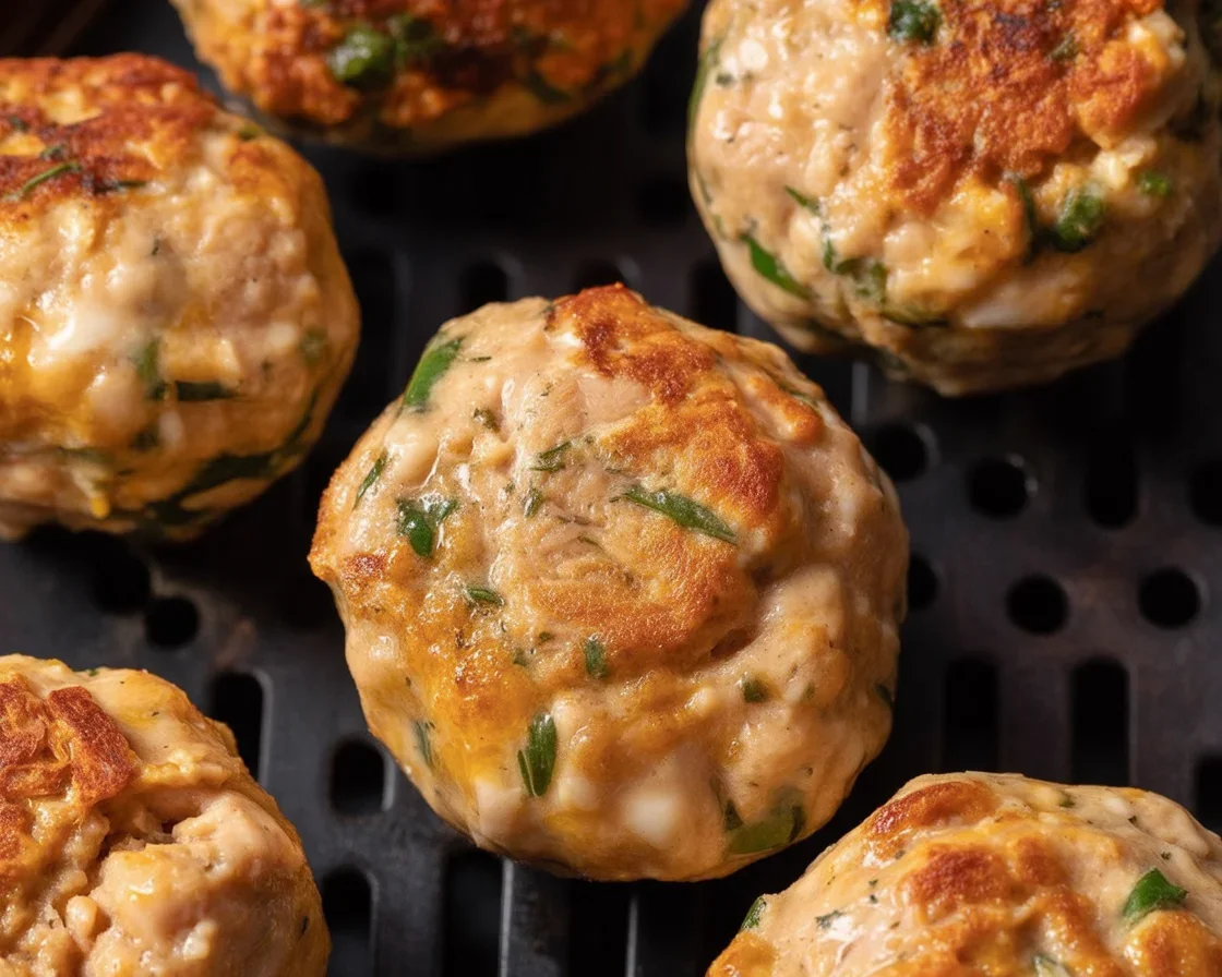 Delicious Air Fryer Turkey Meatballs served with marinara sauce.