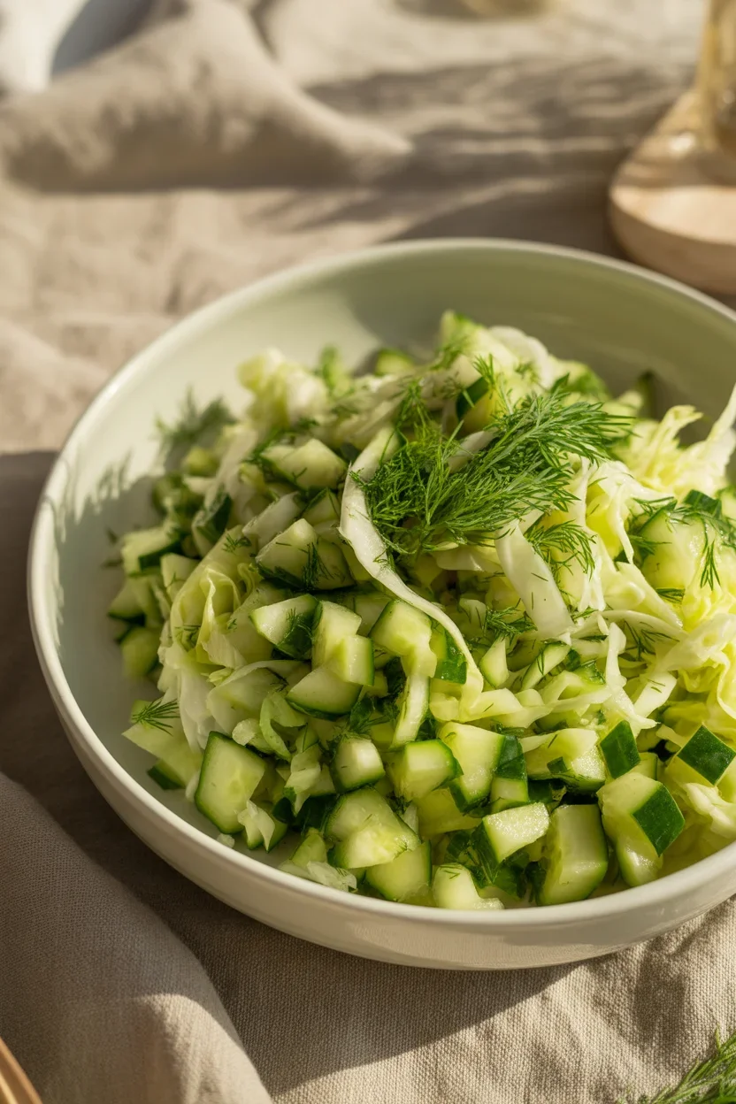 Green Cabbage Cucumber Salad