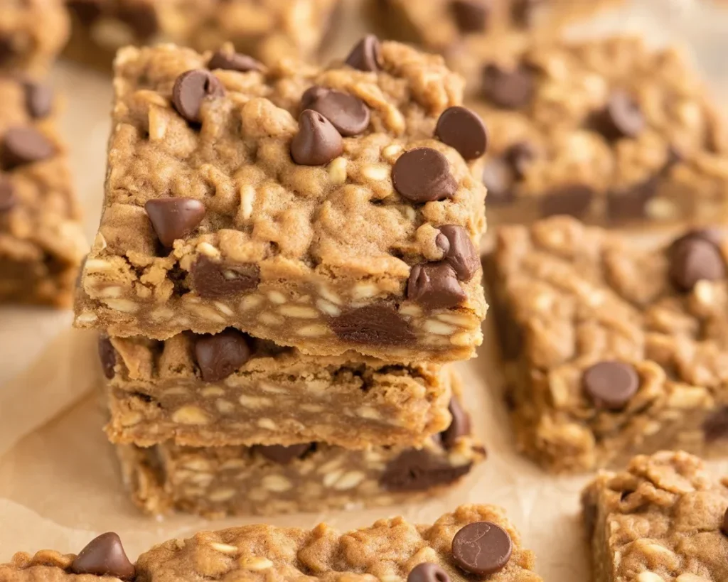 Delicious Banana Oatmeal Bars made with oats, bananas, and peanut butter for a healthy snack.