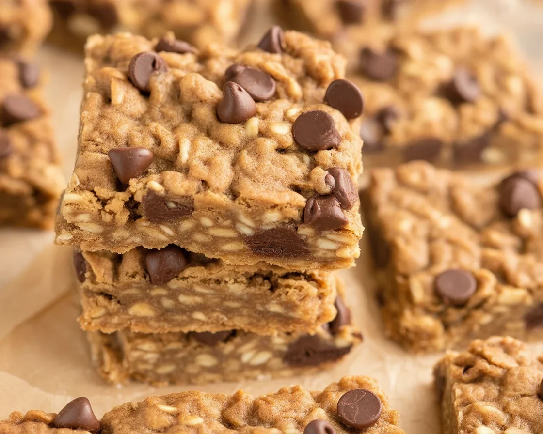 Delicious Banana Oatmeal Bars made with oats, bananas, and peanut butter for a healthy snack.