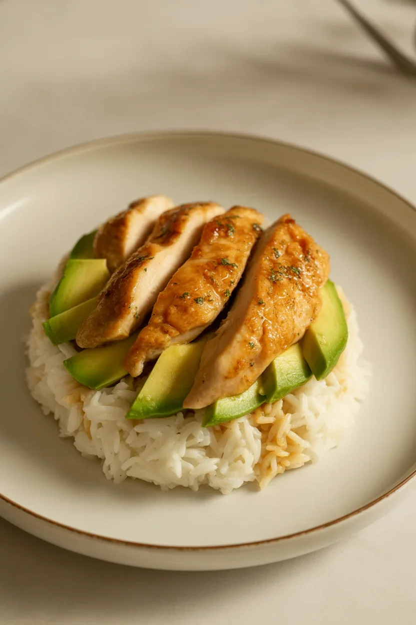 Honey Lime Chicken & Avocado Rice Stack