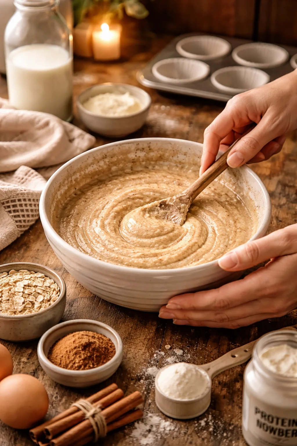 Cinnamon Roll Protein Muffins