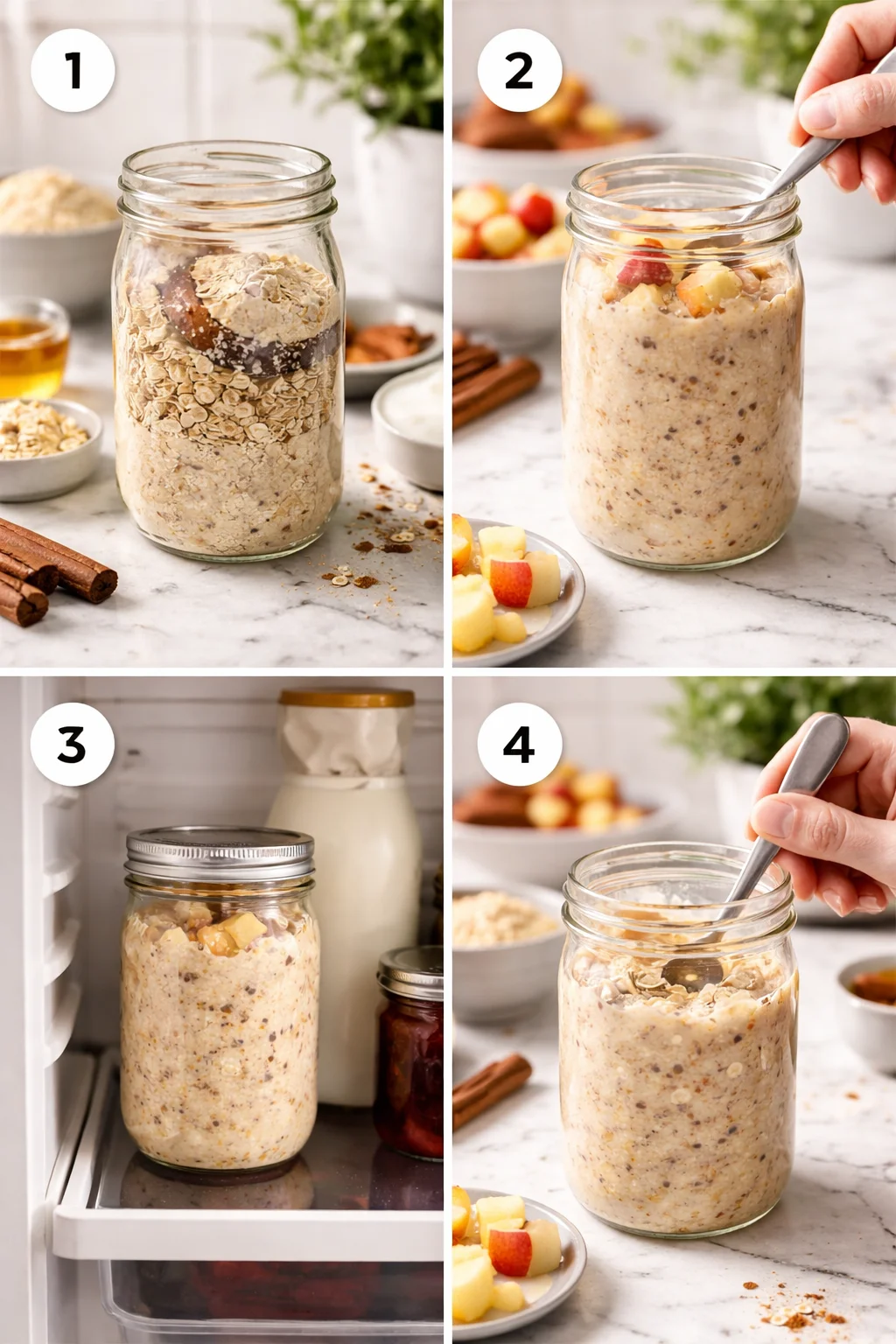 Delicious Apple Cinnamon Protein Overnight Oats for Busy Mornings