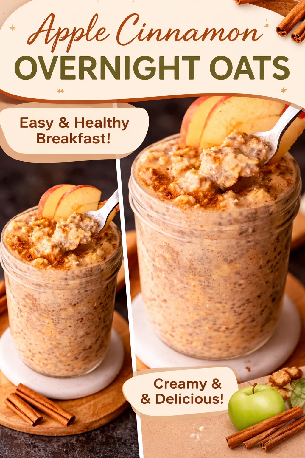 Delicious Apple Cinnamon Protein Overnight Oats for Busy Mornings