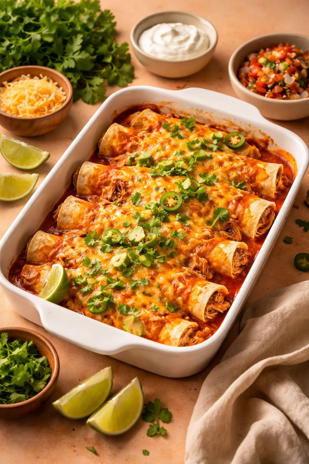 Delicious High Protein Chicken Enchiladas Ready in 30 Minutes!