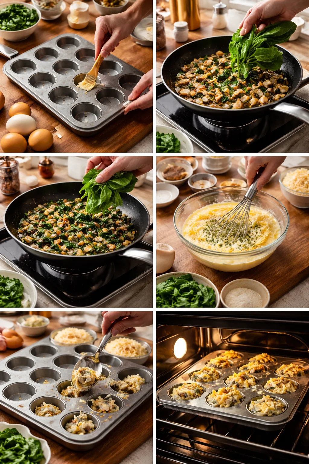 Spinach And Mushroom Quiche Muffins