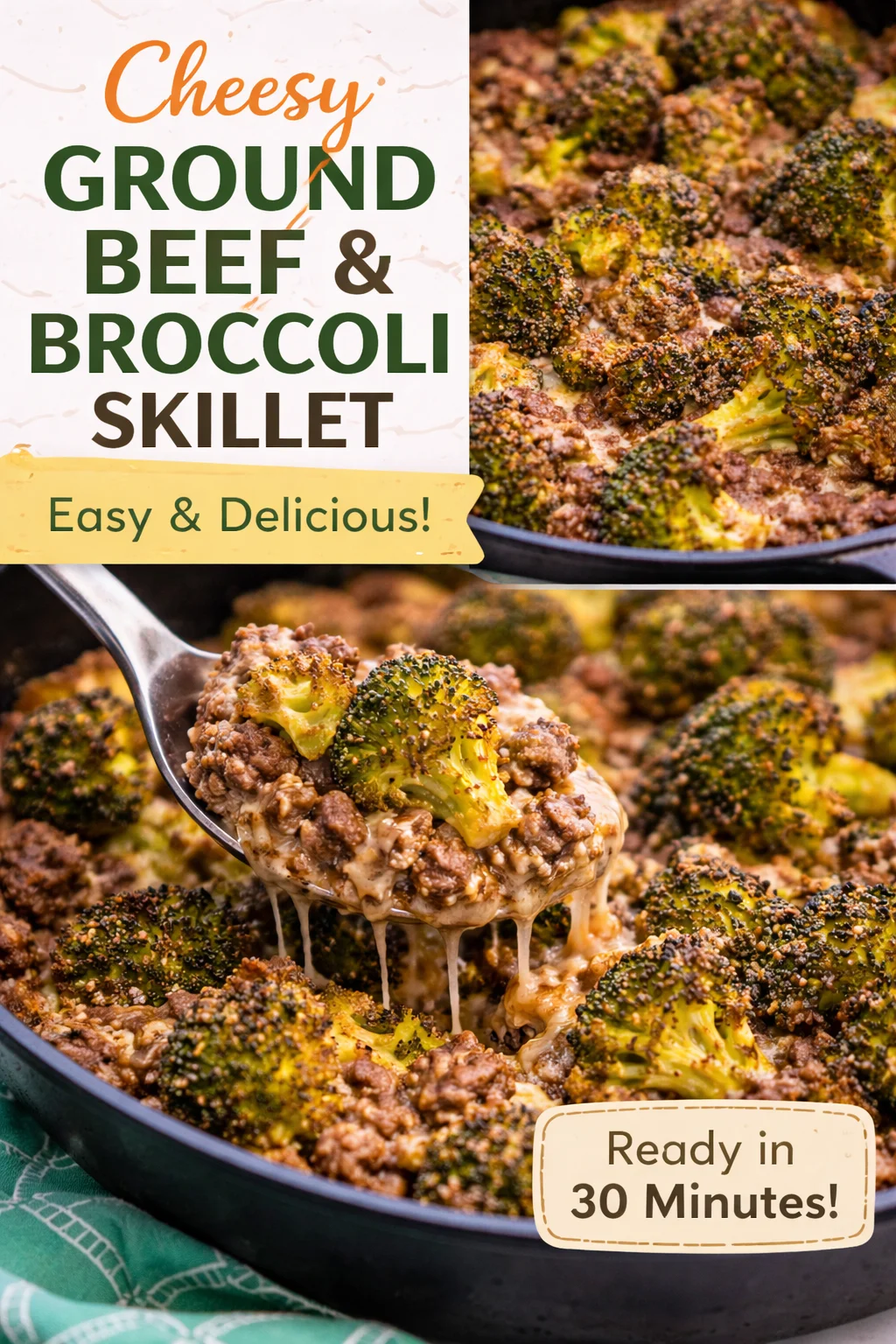 Keto Hamburger Broccoli Skillet