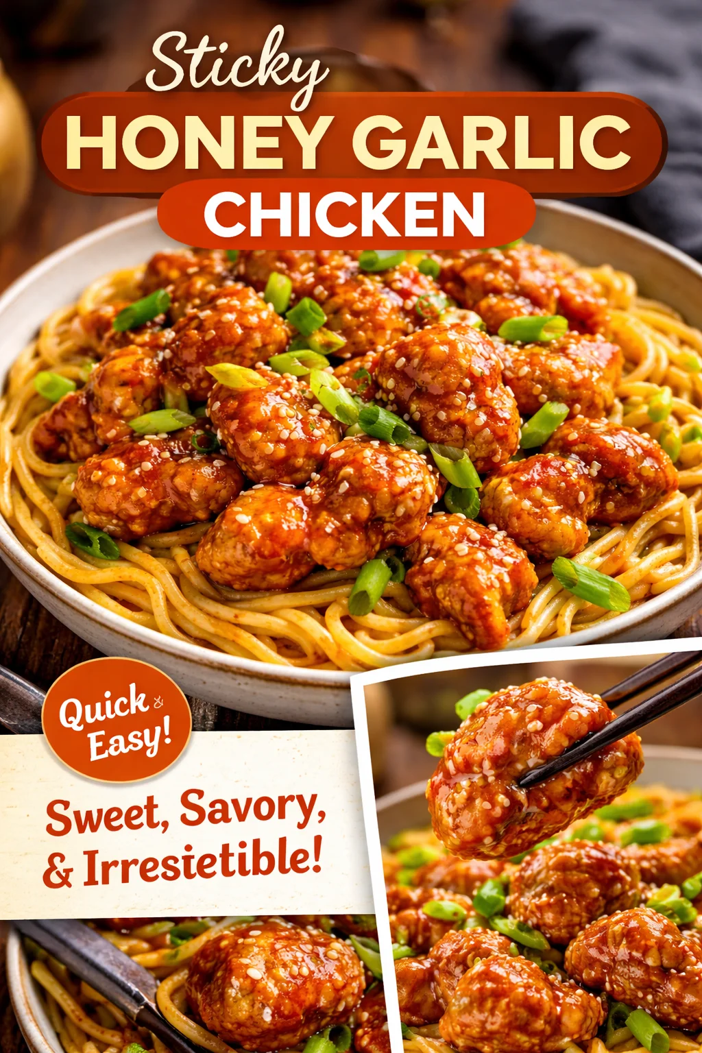 Satisfying Sticky Garlic Chicken Noodles: Your Quick Dinner Fix