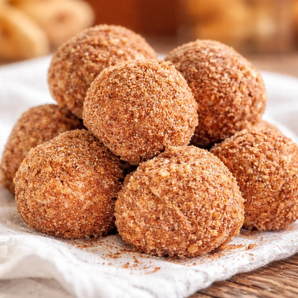 Keto Churro Fat Bombs with cinnamon cheesecake filling, low-carb snack treat.
