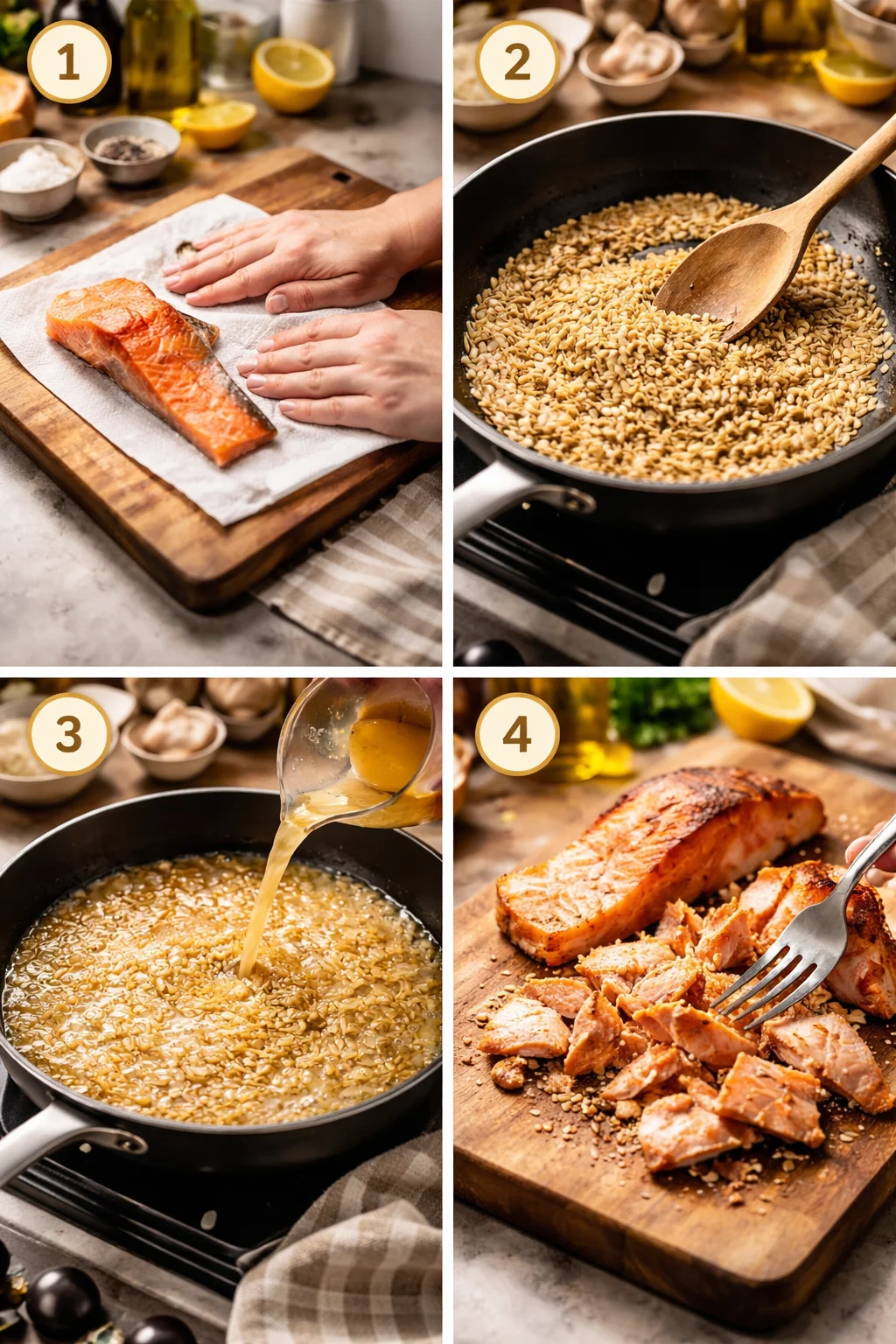 Delicious One Skillet Salmon with Lemon Orzo in 30 Minutes!
