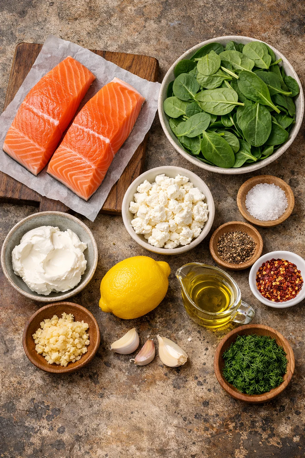 Stuffed Salmon With Spinach & Feta