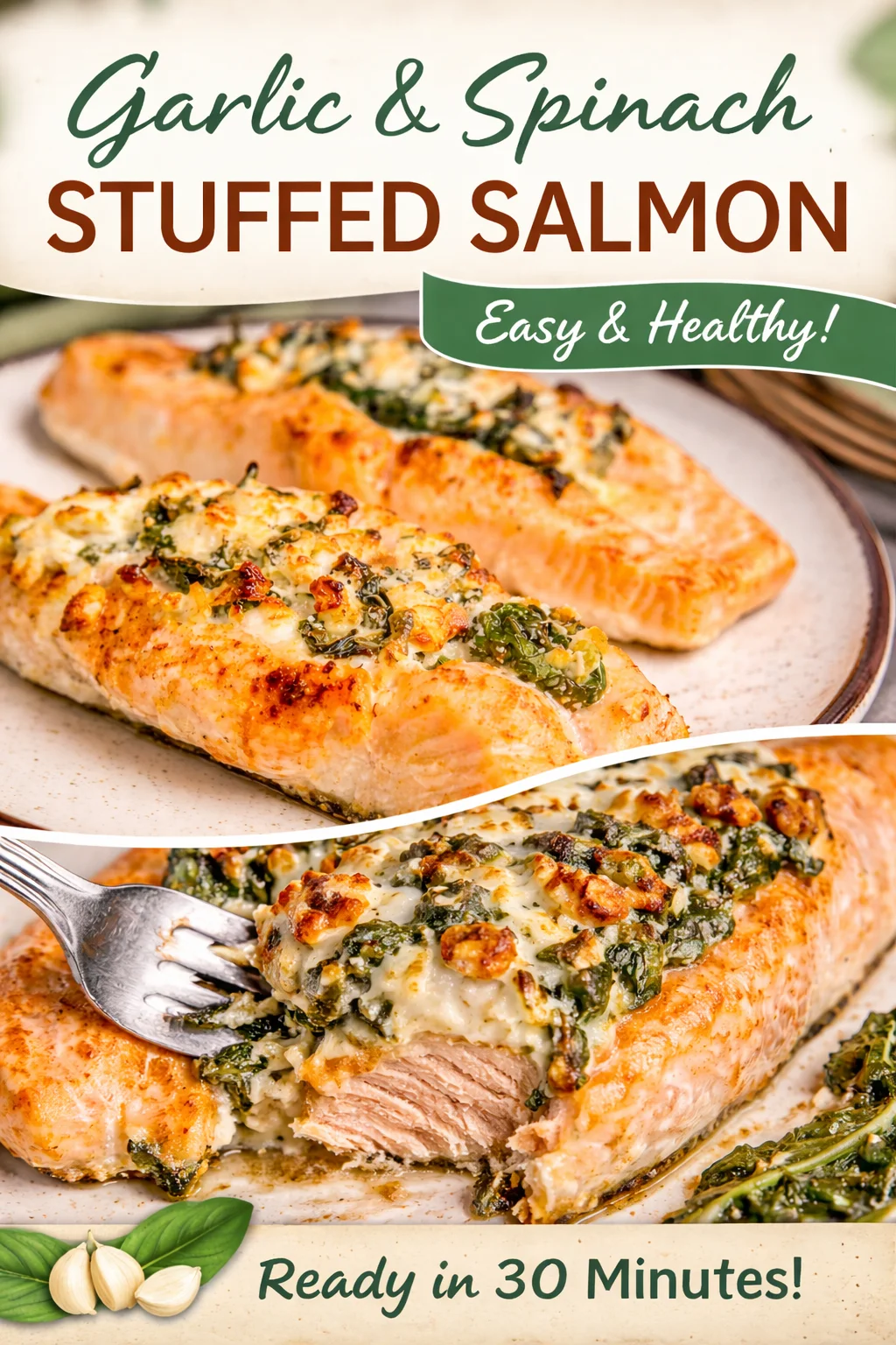 Stuffed Salmon With Spinach & Feta