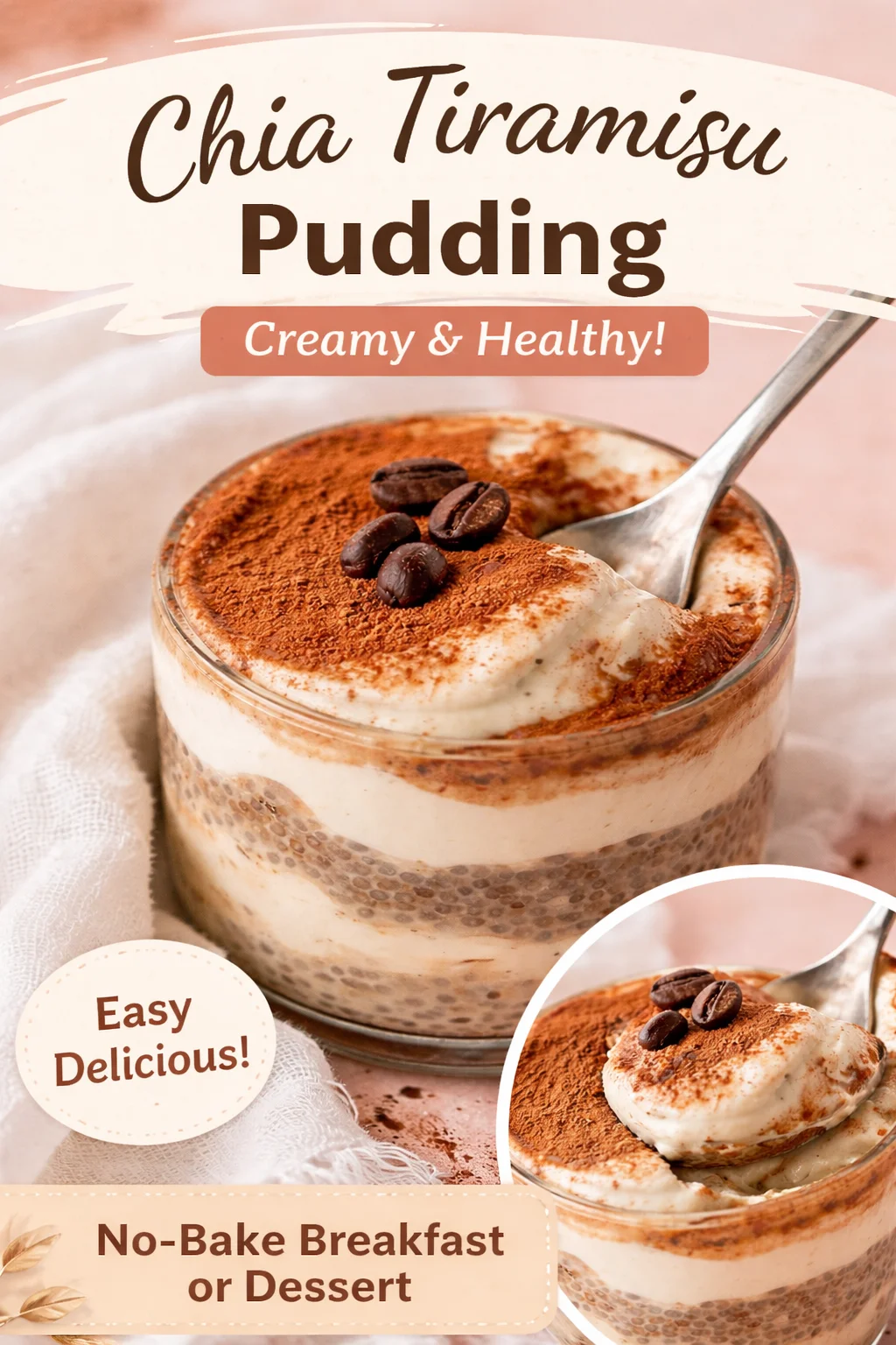 Tiramisu Chia Pudding With Greek Yogurt