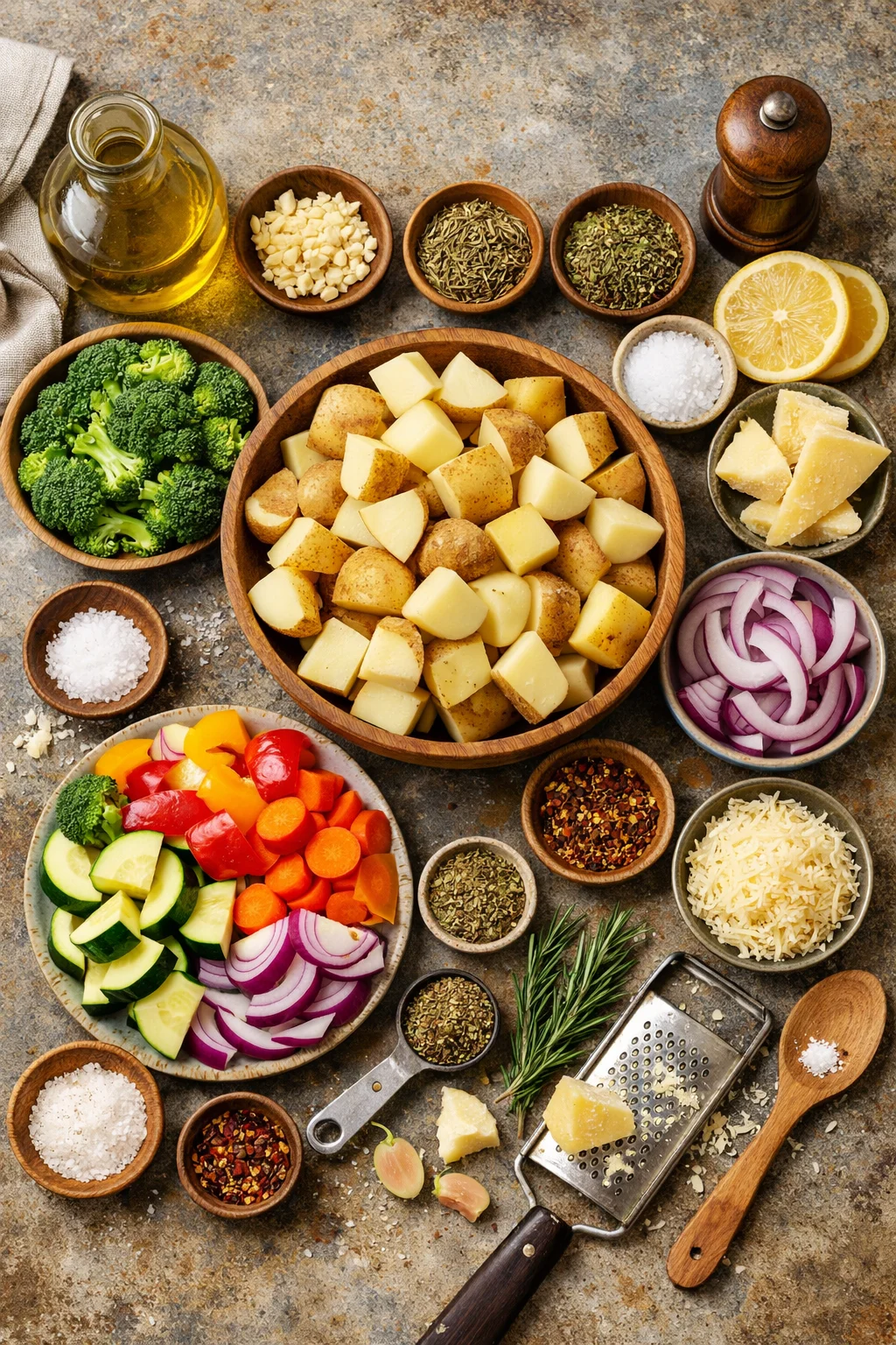 Garlic Herb Roasted Potatoes and Veggies