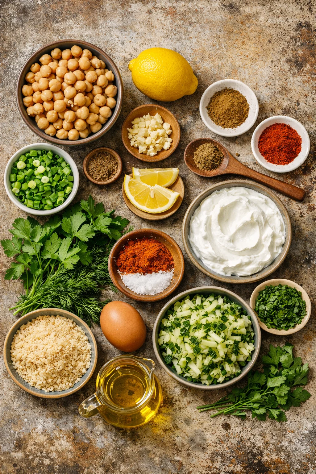 Mediterranean Lemon Chickpea Patties with Yogurt Sauce