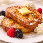 Delicious anabolic protein French toast topped with fresh fruits and syrup