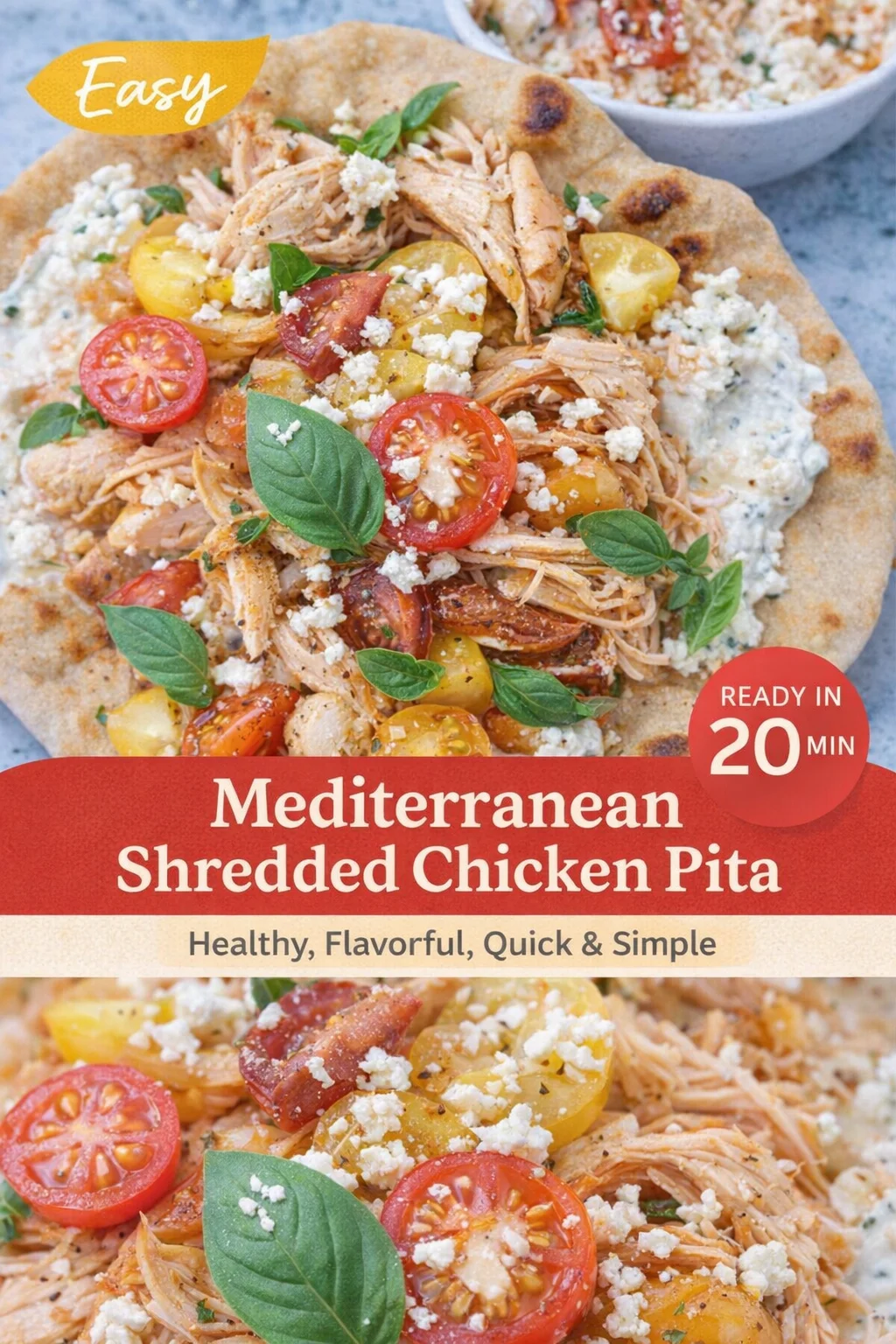 Crispy Pita with Chicken & Feta