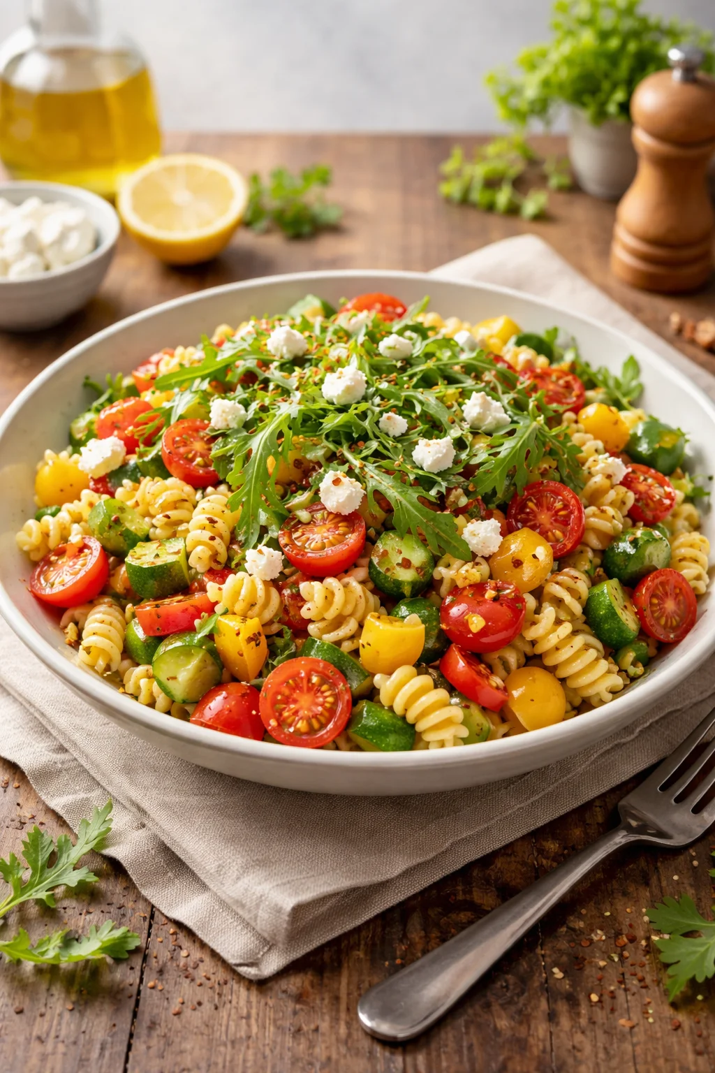 Savor the Flavor: Veggie Pasta with Baked Feta Delight