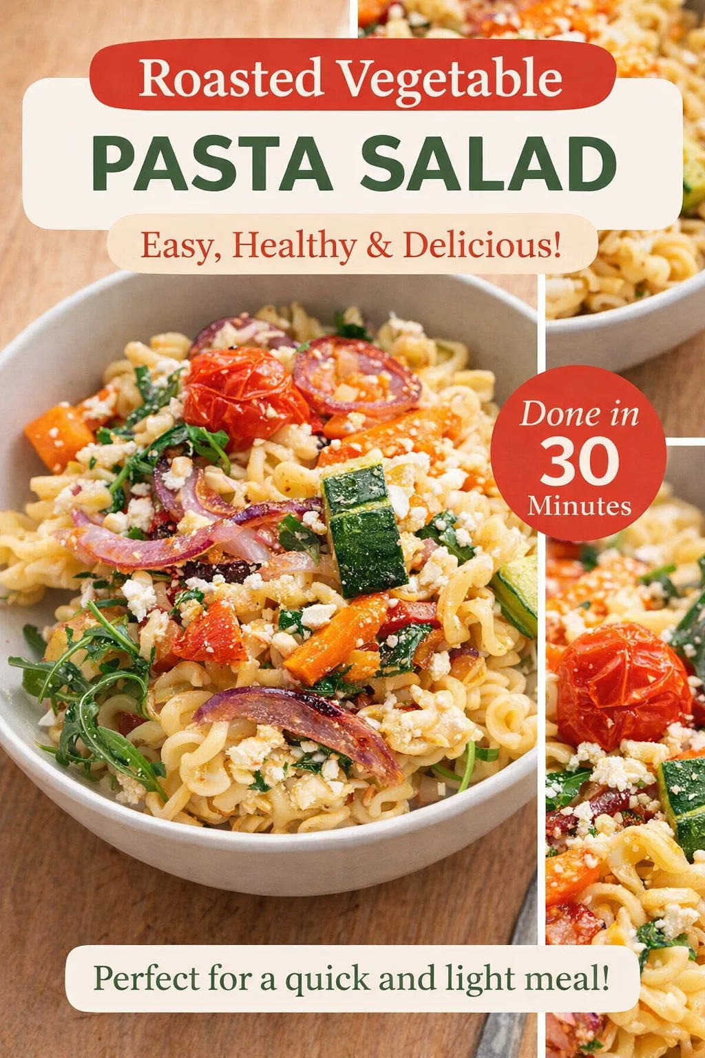 Veggie Pasta with Baked Feta