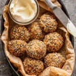 Delicious high-protein bagel bites made with simple ingredients, perfect for a healthy snack.