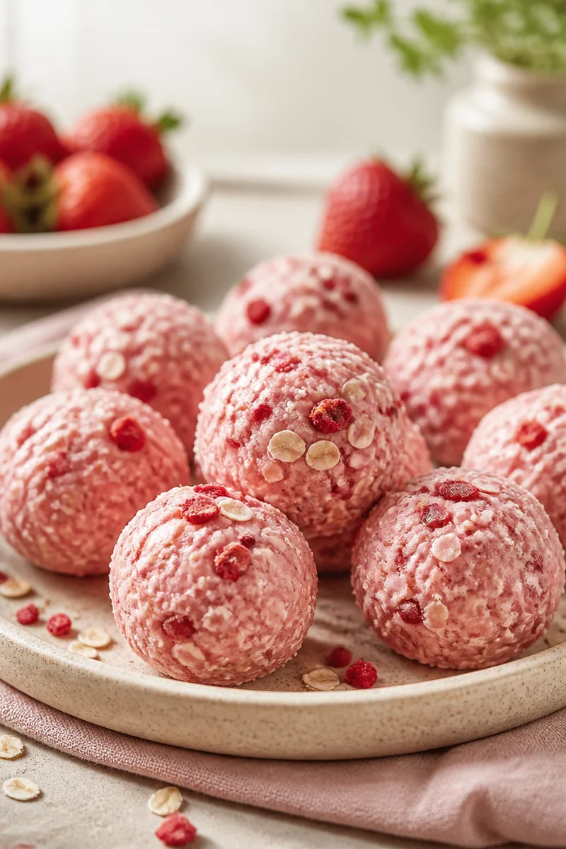 Strawberry Cheesecake Protein Balls