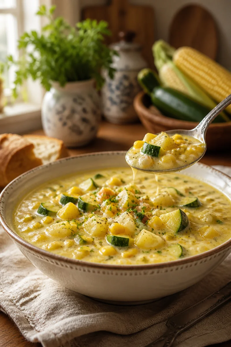 Summer Corn and Zucchini Chowder