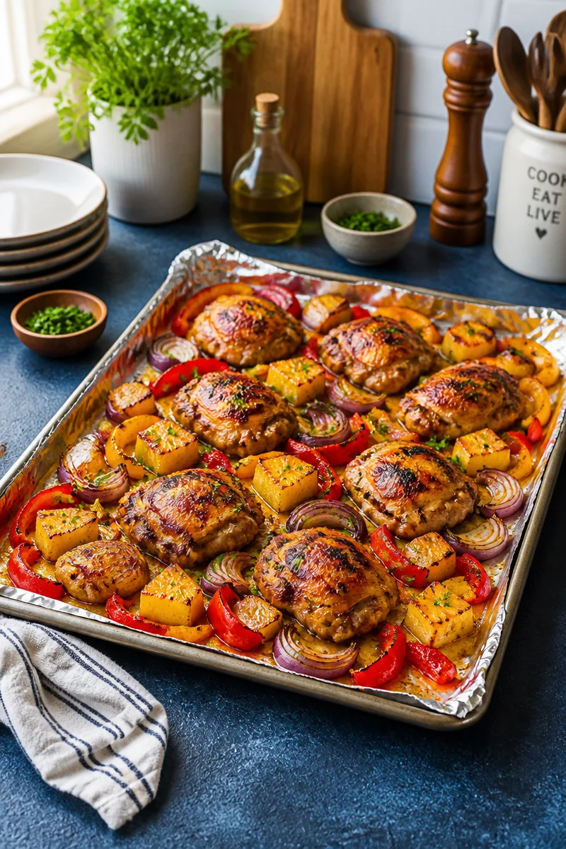 Easy Hawaiian Chicken Sheet Pan Dinner for Busy Nights