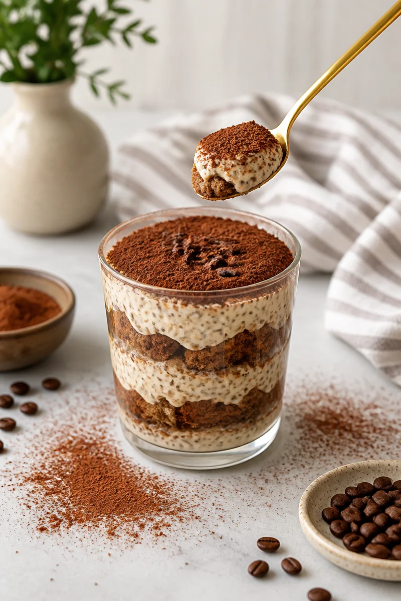 Tiramisu Chia Pudding With Greek Yogurt