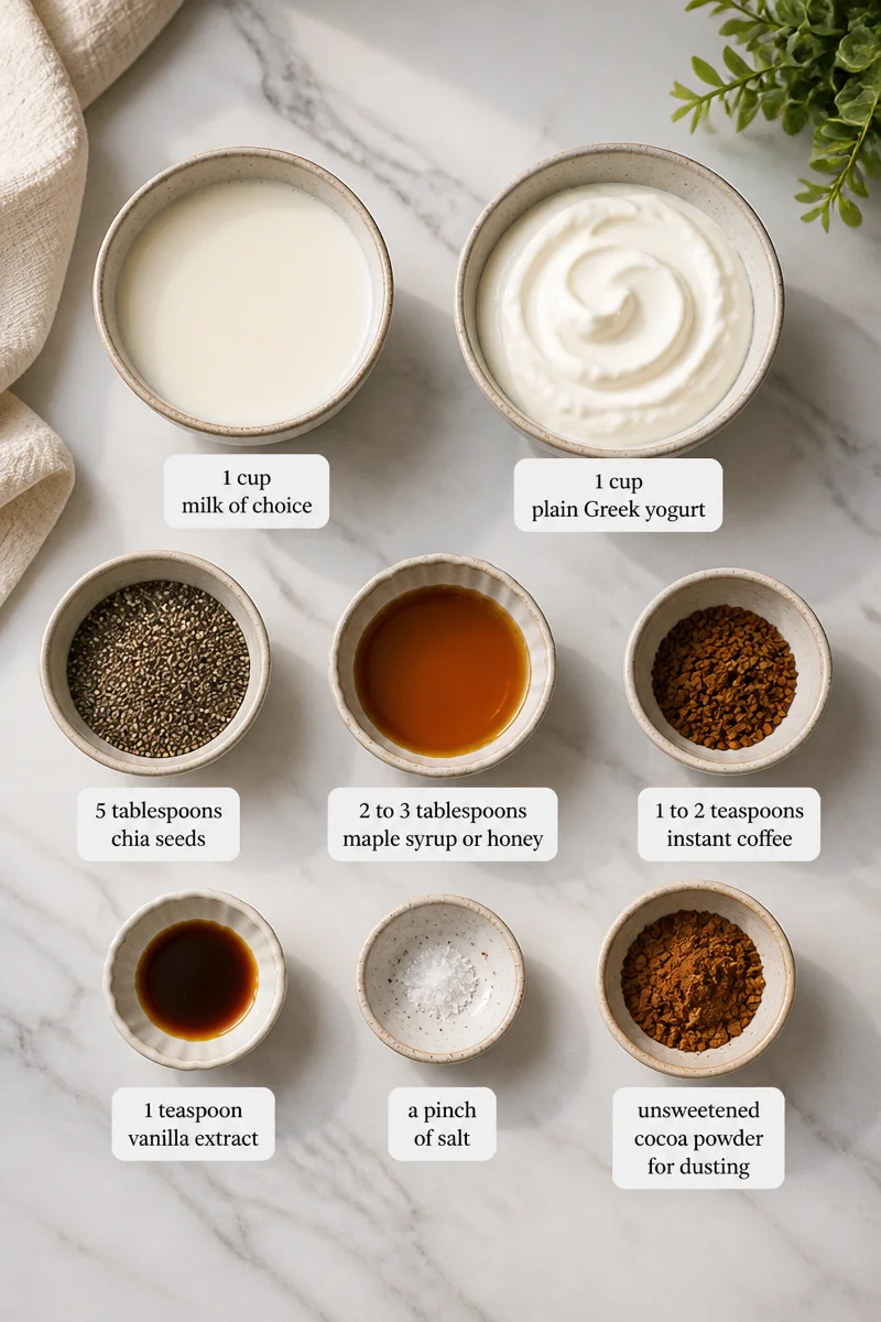 Tiramisu Chia Pudding With Greek Yogurt