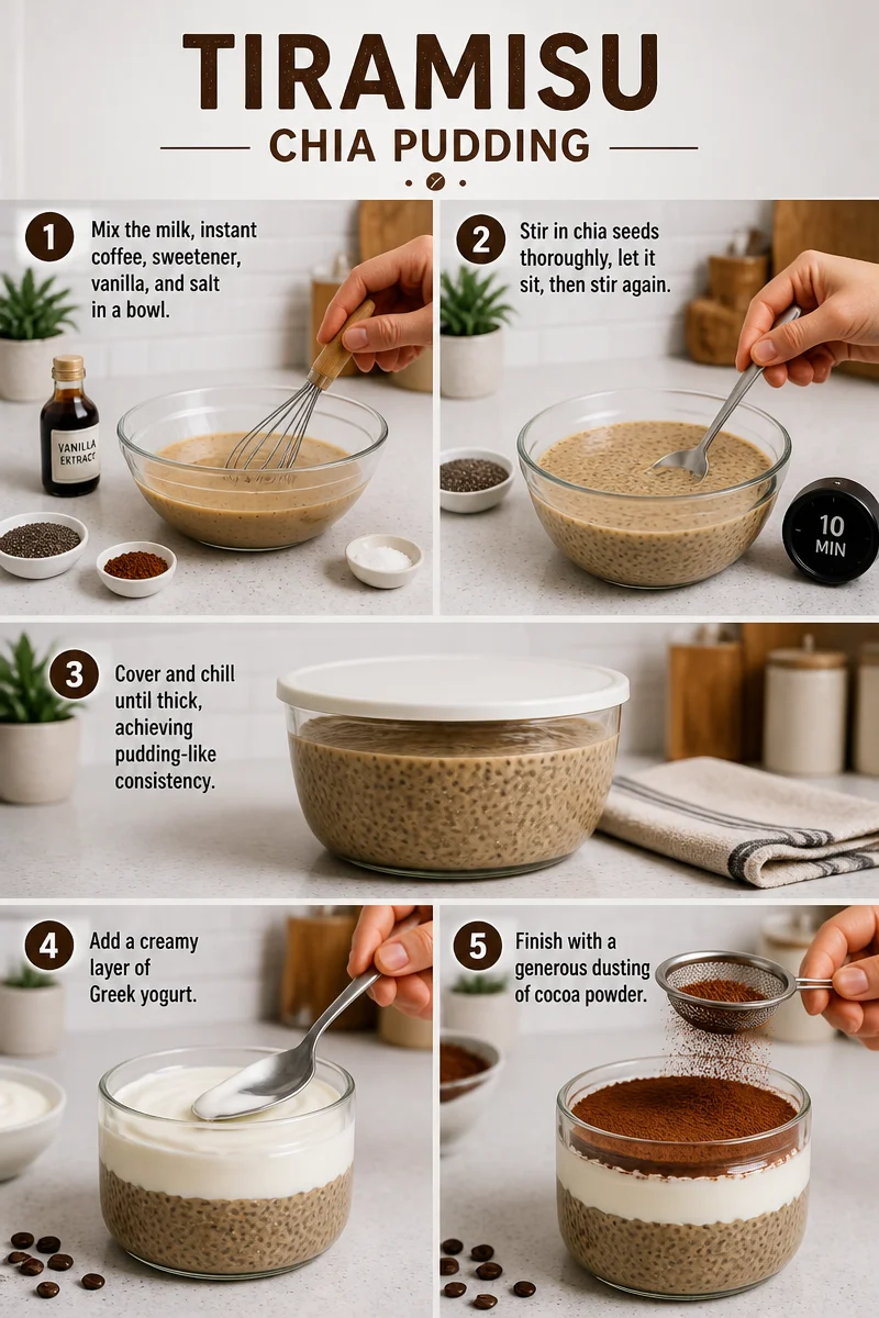Tiramisu Chia Pudding With Greek Yogurt