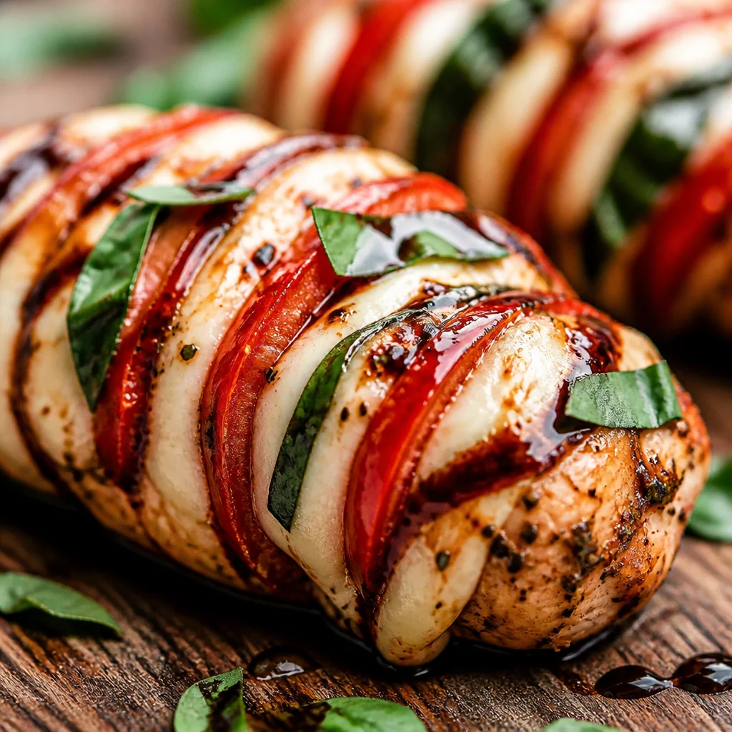 Caprese Stuffed Chicken with fresh mozzarella, basil, and tomatoes for a quick dinner.
