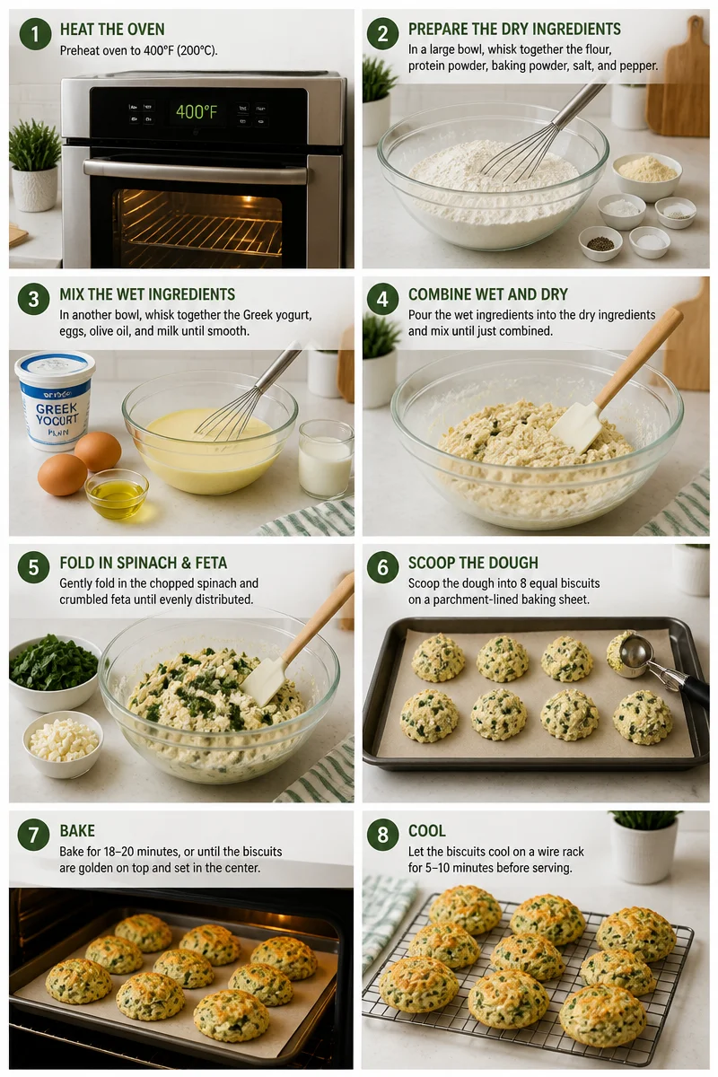 Savory Spinach & Feta Breakfast Protein Biscuits Recipe